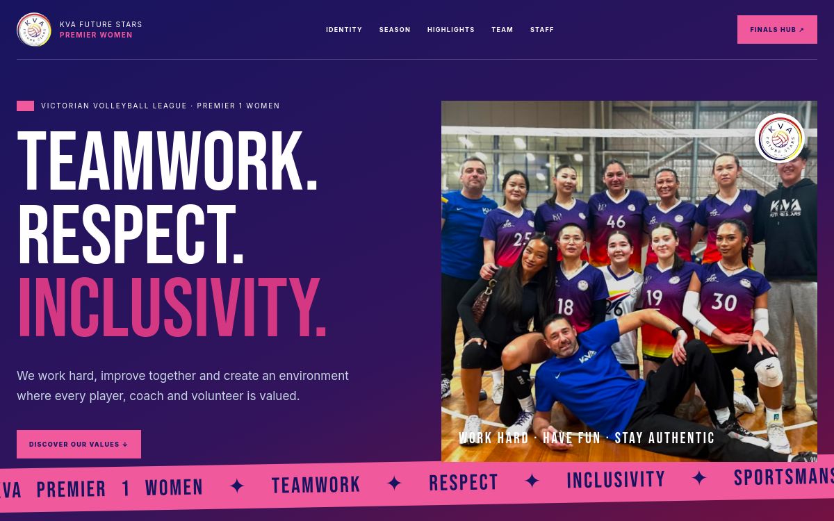 KVA Premier Women website preview