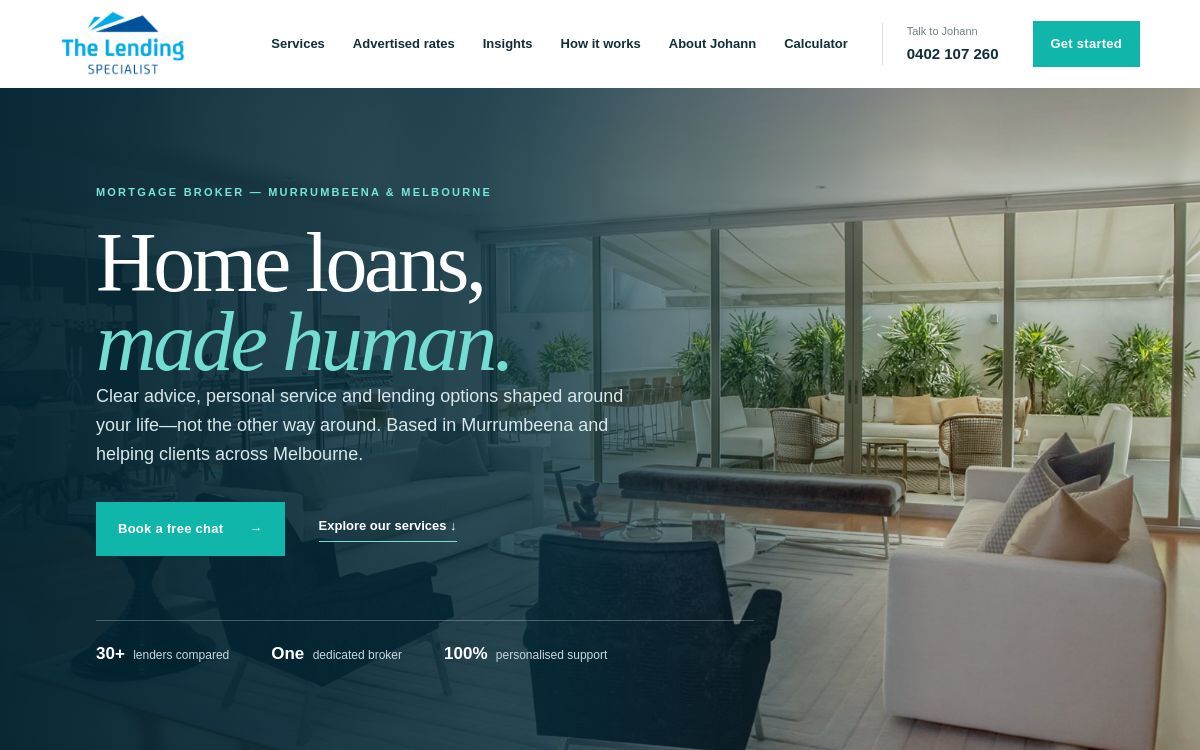 The Lending Specialist website preview